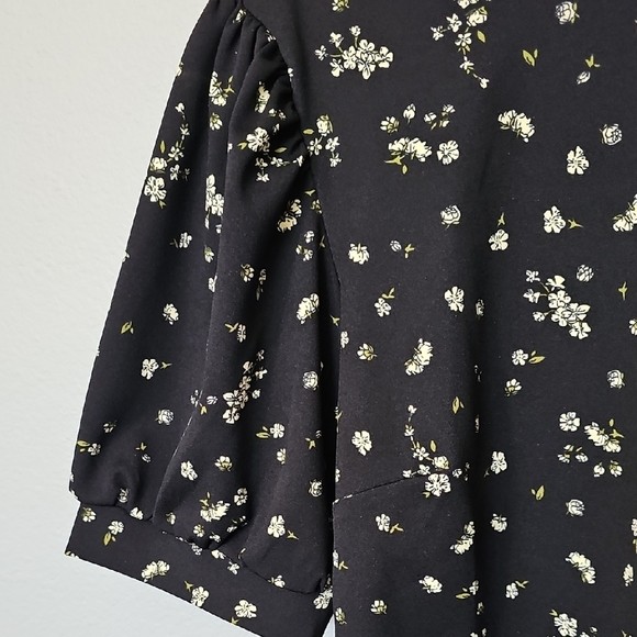 Melloday XL Romantic Micro Floral Puff Sleeve Blouse XL - Picture 4 of 6